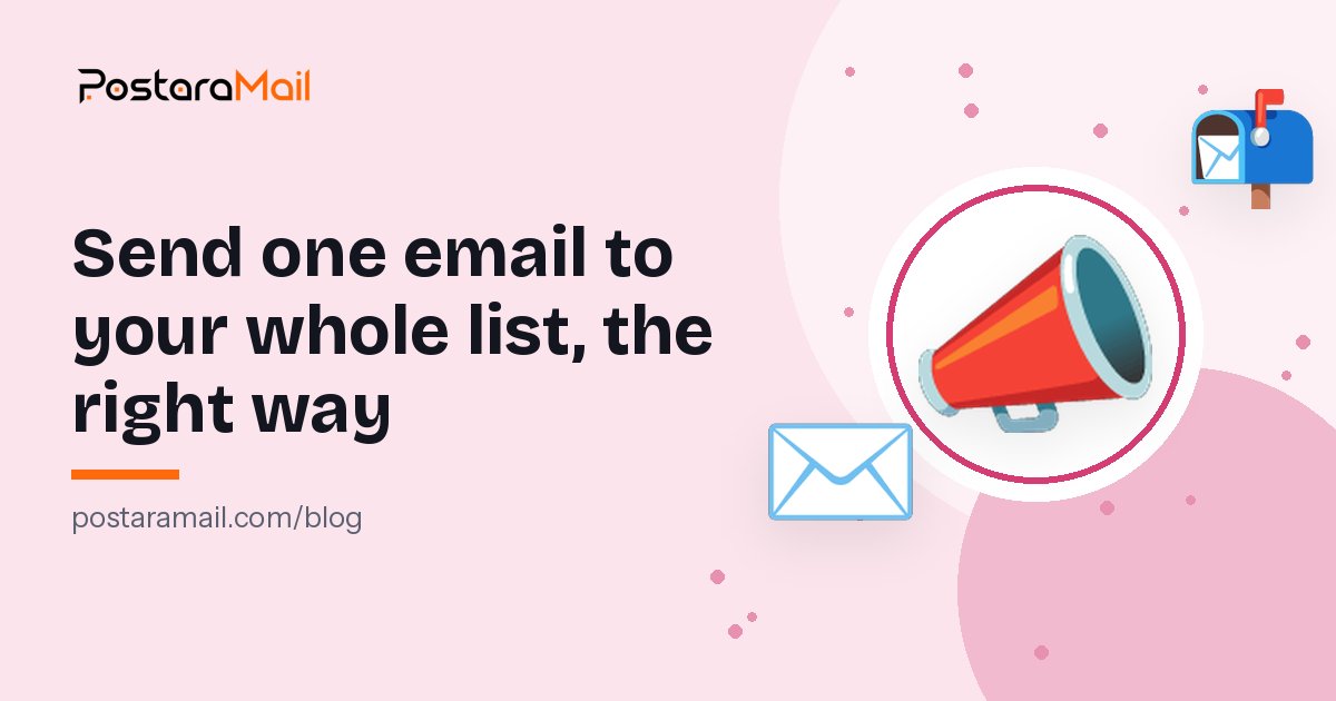 Illustration of email blast tools sending one message to many customers at once