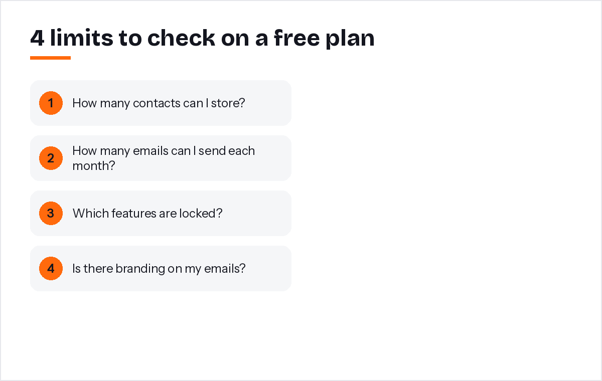 Comparison graphic of common limits on free email plans