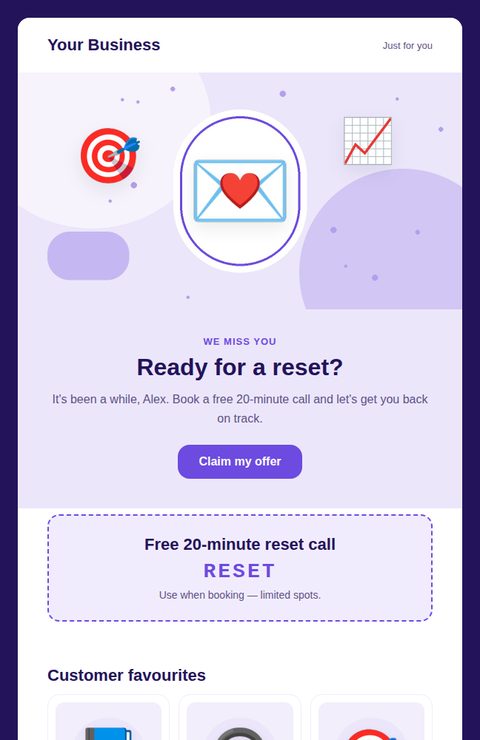 Win-back offer email template for coaching and consulting