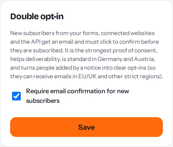 The Double opt-in card