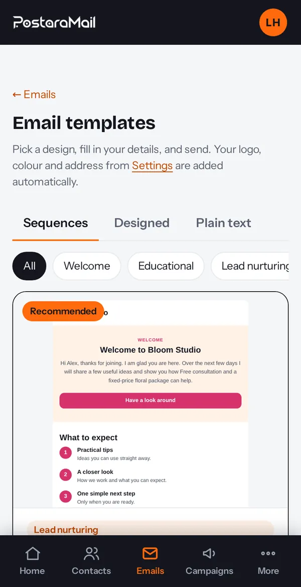 Template library sequences